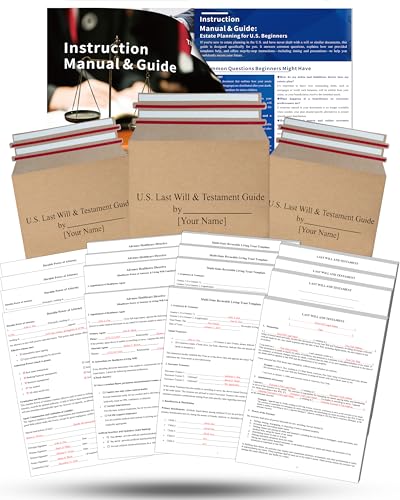 TillBio 4-in-1 Estate Planning Kit: Will, Living Trust & Power of Attorney Templates
