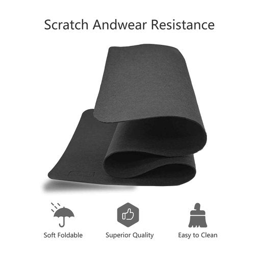 Large Felt Desk Pad | Felt Desk Protector | Full Desk Mouse & Keyboard Mat | Computer Desk Mat - 36×16 Inch Workspace Protector(Black)