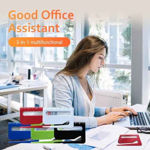 5Pcs Letter Opener Envelope Slitter,Mail Opener Tool,Envelope Opener Slitter,Envelope Opener for Office,Wrapping Paper Cutter with Hidden Blade, Package Opening Tool with Scale and Magnifying Glass
