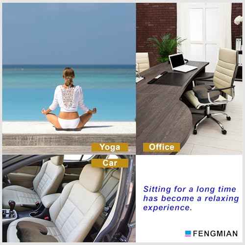 Natural Latex Seat Cushion - Soft, Bouncy and Relieves Pressure - Suitable for Office Chair, Home Chair, Car, Gaming, Wheelchair, Meditation, and Yoga