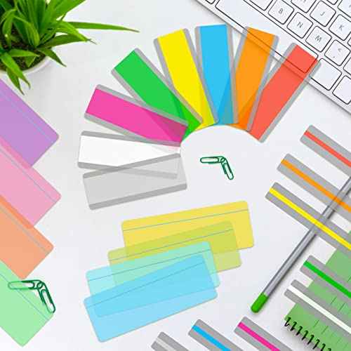 48-Piece Guided Reading Strips - 3-Style Highlighter Strips & 8-Colored Reading Overlays with Transparent Highlighter Stick Tabs & Bookmark for Dyslexia
