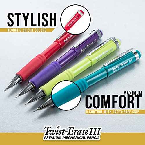 Pentel Twist-Erase III Mechanical Pencil, (0.7mm), Navy Blue Barrel