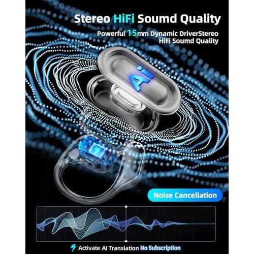 AI Translation Earbuds Real Time No Subscription, 4-in-1 Translator Earbuds 144 Languages, Audifonos Traductores Ingl?s Espa?ol, Bluetooth 5.4 Translation Headphones with LED Light Translate Ear Buds