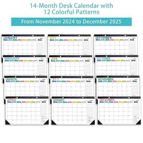 Desk Calendar 2026 Wall Calendars, November 2025 - December 2026 Monthly Planner Paper Office Desktop 17"X 12", Months Planning and Organizing Home, School, Office, Holiday, Vacation