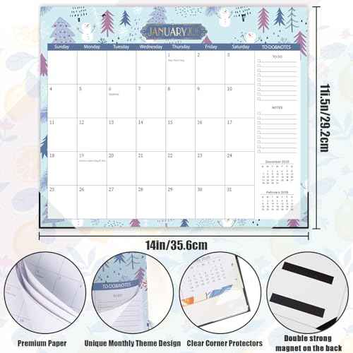 GuassLee Aesthetic Magnetic Calendar 2026-2027, Magnetic Planner for Fridge 14"x11.5", Runs from Jan. 2026 to Jun. 2027, 18 Monthly Refrigerator Calendar Planner for Easy Planning and Organizing