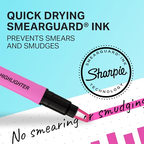 Sharpie Clear View Highlighter Sticks 8-Pack - Assorted Chisel Tip Markers, Smear-Resistant School & Office Supplies