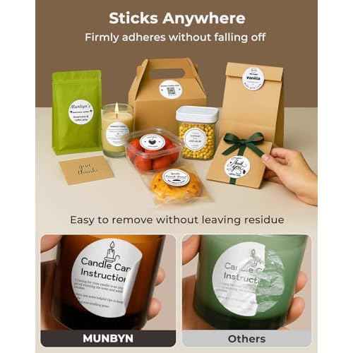 MUNBYN 2 Inch Circle Thermal Sticker Labels, Self-Adhesive Round Direct Thermal Labels for Business, 750 Sheets/1 Roll