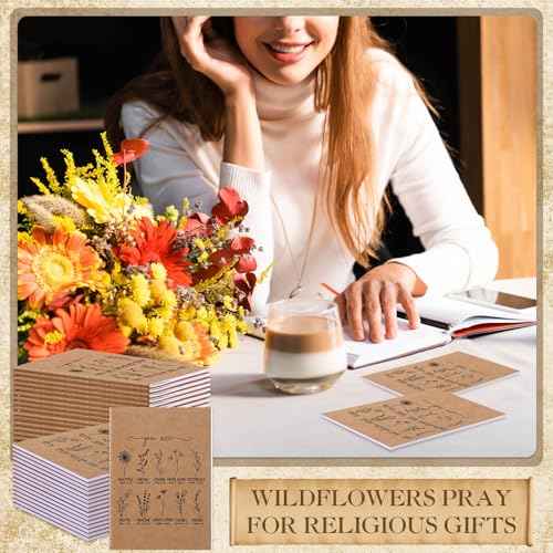 100 Pcs Christian Gifts Bulk Mini Christian Notebooks Wildflower Bible Verse Notepad Inspirational Prayer Journal Religious Christmas Church Gift for Men Women Teacher Nurse