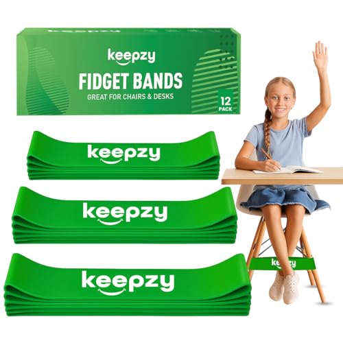 Green Chair Bands for Kids Fidgety Feet 12 Pack - Anti-Slip Desk Bands for Classroom & Home