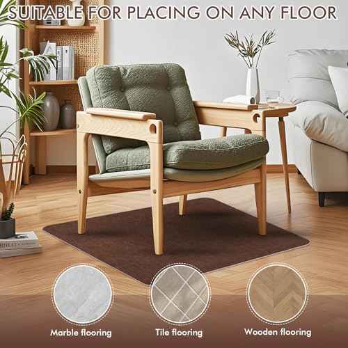 Recliner Pads for Hardwood Floors Non Skid, 35"x35" Furniture Pads Floor Mats for Carpet, Anti Slide Office Chair Mat for Floor Protector, Chairs Recliner Rug Non Slip Recliner Grippers (2 Pack