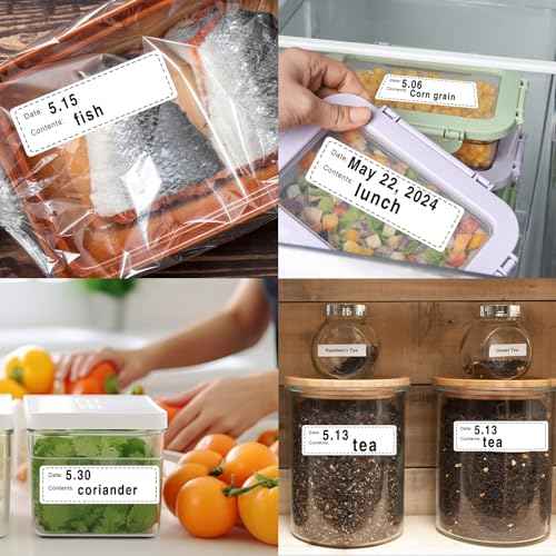 600pcs Removable Freezer Labels,1x3 Inch Food Storage Stickers Containers Date Stickers,Easy Clean and Write On Refrigerator Freezer Paper Label,No Residue,for Kitchen,Restaurants,Markets£¨Black£©