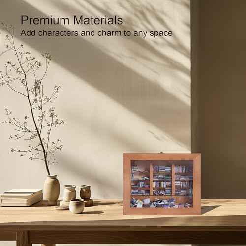 Anxiety Bookshelf Mini Books with 340 Minibooks Portable Bookshelf,Stress-Relief Booksshelf Organizer with Anxiety Quotes,Small Decorative Shelf for Home/Office Desk (Mini Book Display)