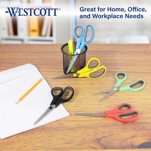 Westcott 8 Inch All Purpose Scissors Pack of 15 - Durable Stainless Steel Blades