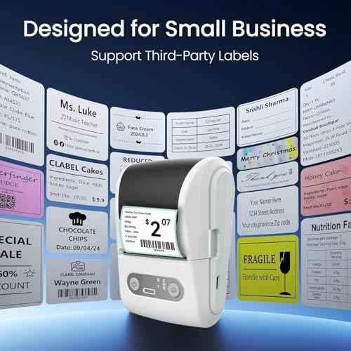 Label Maker with Tape, Label Printer for Business, Sticker Printer- Compatible with 12-57mm Width Labels, Wireless Connectivity, High-Speed Printing, 1200mAh Battery, for Office & Home (Black)