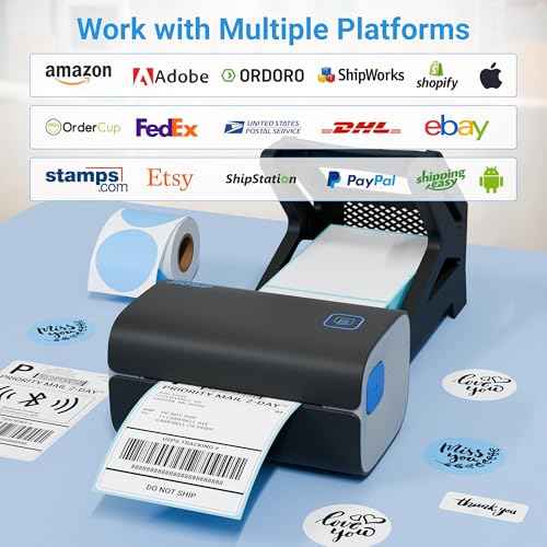 Jiose Shipping Label Printer for Shipping Packages - Barcode Label Printer - 4x6 Desktop Thermal Label Printer