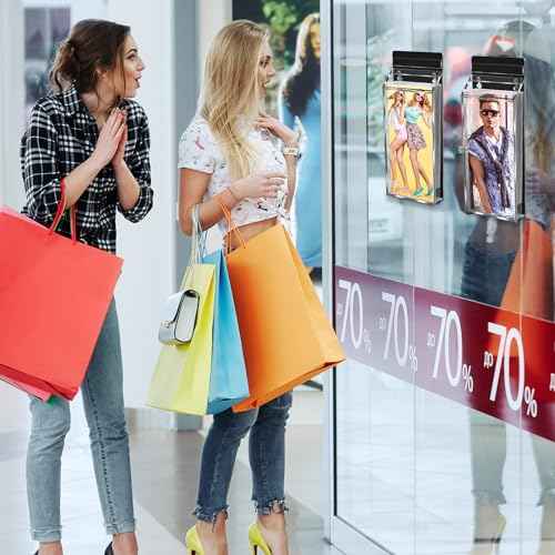 Amyhill 2 PCS Outdoor Brochure Holders 12 x 4.5 x 2.24 inches Waterproof Acrylic Envelope Holder Wall Mount Brochure Box with Lid, Clear Pamphlet Advertising Display Box for Store(Clear and Black)