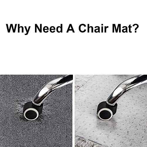 Azadx Clear Office Chair Mat for Low, Standard and No Pile Carpeted Floors, Plastic Computer Desk Chair Mat on Carpet for Easy Rolling, Durable Carpet Protector Mat (36 x 48'' Rectangle)