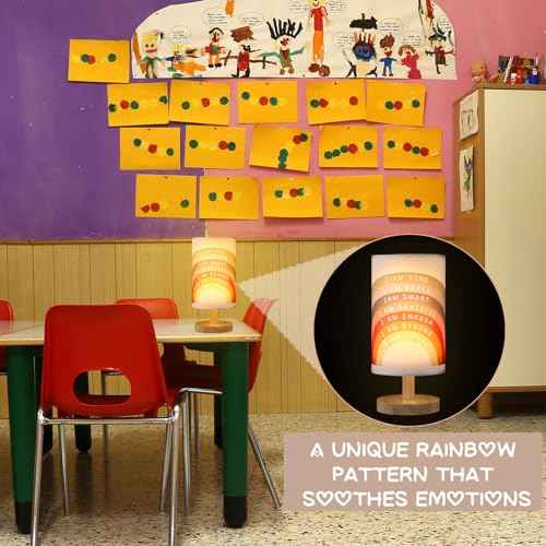 Classroom Lamp Calming Corner Decor Cozy Center 11. 61 Inches Small Bedside Desk Lamp USB Rainbow Reading Book Center Supplies for Home Bedroom Playroom Nursery