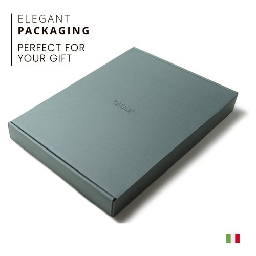 Premium Maruse Leather Portfolio Padfolio - Executive Folio for Men and Women with Zipper, Folio Document Organizer, Laptop Sleeve, iPad Case and Folder - Made in Italy, Brown