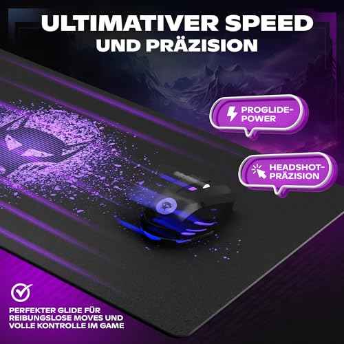 BEASTCOM Hero X2000 Gaming Mouse Pad, Purple - XL Mousepad 36"x 12" Large Mouse Pad - Thick Cloth Desk Mat for Keyboard and Mouse - Non Stitched Edges & Anti Sweat Design