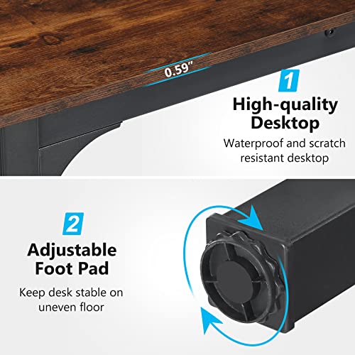 Tribesigns 6.5FT Conference Table Brown, 78.7-Inch Rectangular Meeting Desk for 6-8 People