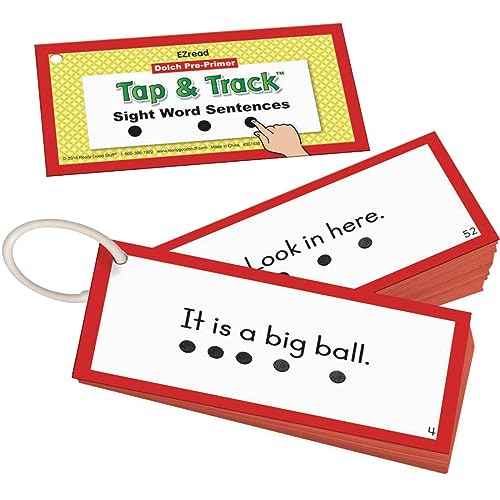 Really Good Stuff EZRead Dolch Pre-Primer Tap & Track¢â Sight Word Sentences | Ages 5-7, Kindergarten and Up, Phonics Activity, Reading Game, Flash Cards, Learning