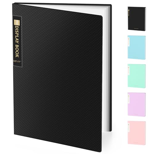 Sooez 30-Pocket Binder with Plastic Sleeves 8.5x11, Heavy Duty Art Portfolio Folder with Clear Sheet Protectors, Display 60 Pages, Presentation Book for Artwork, Document Organizer