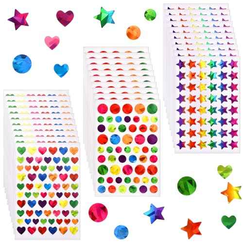 1710 Pcs Star Stickers for Kids Reward, Small Sparkly Holographic Sticker for School Classroom Student Teacher Supplies Behavior Reward Chart and DIY Decoration