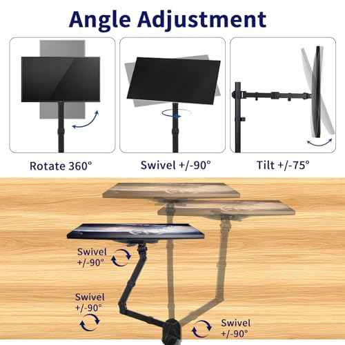 Single Monitor Desk Mount, Heavy Duty Adjustable Monitor Stand for 13"-32" Screen, Monitor Arm Desk Mount Holds Up to 22lbs with C Clamp/Grommet Base