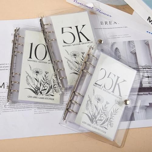 12-Month Money Saving Challenge Binder by [Brand Name] - 10K Savings Book with Loose Leaf Envelopes