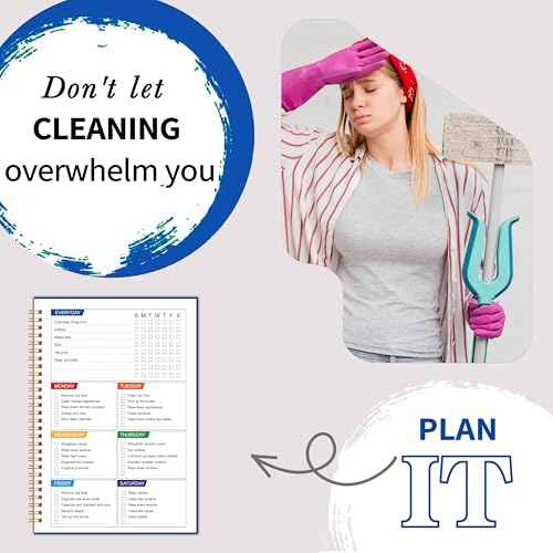 ADHD Cleaning Planner, Cleaning Schedule and Checklist, Undated Daily and Weekly Household Cleaning Checklist Planner, Organize Your Home to Keep Neat and Stress-Free