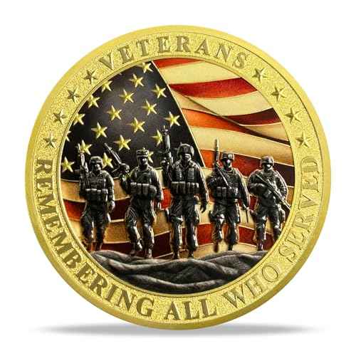 BHealthLife 24Pcs Military Soldiers Challenge Coins Veterans Coins Honoring All Who Served Bulk Pack Appreciation Gifts - Thank You to All Veterans