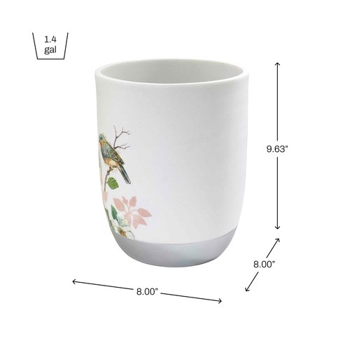 Avanti Linens - Waste Basket, Decorative Trash Can, Nature Design Bathroom Decor (Love Nest Collection)