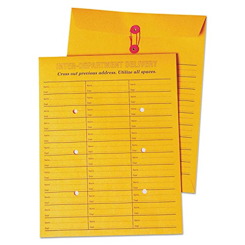 Brown Kraft Interoffice Envelopes with String-Tie Closure - 10x13, 100 Pack