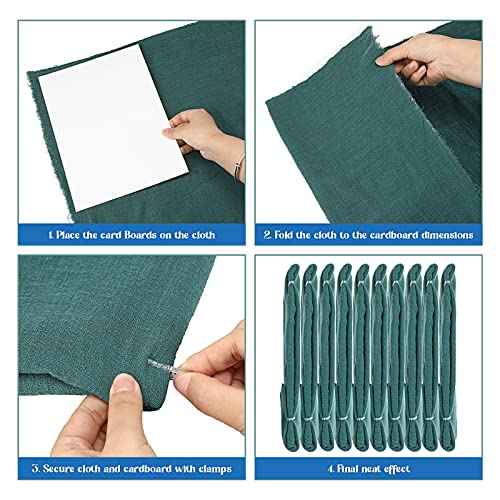 Teling 7.5 x 10.5 Inch Comic Book Boards Fabric Backing Board and U Shape Plastic Alligator Clips Poster Board for Folding Cloth and Storing Fabric Storage(50set)