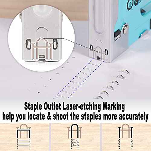 SHALL Staple Gun Heavy Duty, 3-in-1 Upholstery Staple Gun Kit with 3000 Staples, Staple Remover, Manual Brad Nailer with Specific Staples Outlet Position Indicator