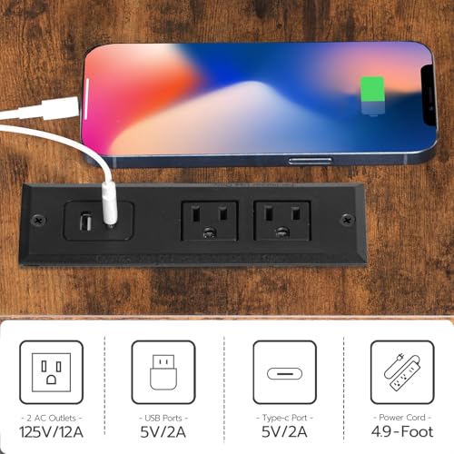 HOOBRO 3-Tier Computer Tower Stand with Charging Station – Movable CPU & Printer Stand