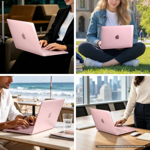 MOSISO Crystal Blush MacBook Neo Case 13-inch A3404 with Liquid Retina