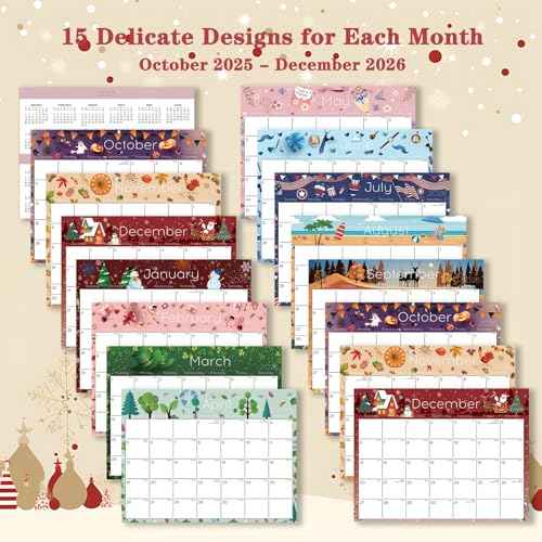 Small Desk Calendar 2026 - Standing 2026 Desk Calendar, Oct.2025 to Dec.2026, 8" x 6", Monthly Flip Desktop Calendar with To Do List, Your Personal Desk Planner with Pocket for Work Home Office