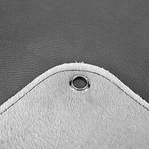 Linkidea Vegan Leather High Chair Mat for Floor, 39'' x 39'' Portable Ground Protector for Feeding Chair, Reusable Easy to Clean Food Splash Spill for Picnic Blanket Outdoor (Grey)