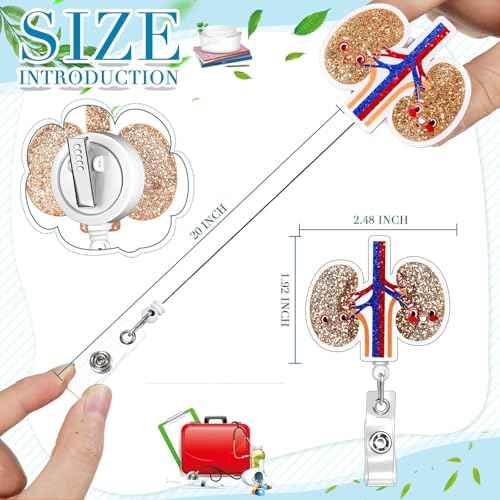 Crtiin 30 Pcs Nurse Badge Reel Bulk Retractable Nurse Badge Holders Medical Nurse Badge Clip Funny Nursing Badge Reel Glitter Brain Hear Badge Reel ID Name Badge Holder for Nursing Appreciation Gift