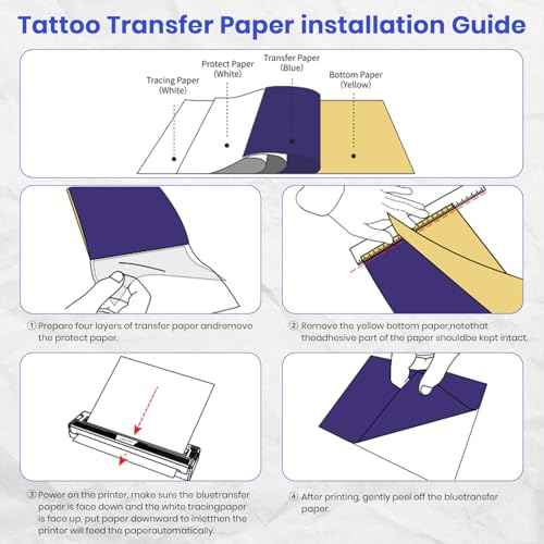 Tattoo Stencil Printer Machine for Tattoo Artists&Beginners,with 3 pcs Tattoo Transfer Paper and Folded Paper,Compatible with Phone/Pc&Pad,Portable Bluetooth Thermal Inkless Wireless Printer