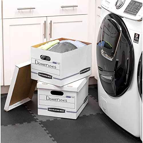 Bankers Box 12-Pack Basic Duty File Storage Boxes with Lids, Letter/Legal, STOR/FILE, (00703)