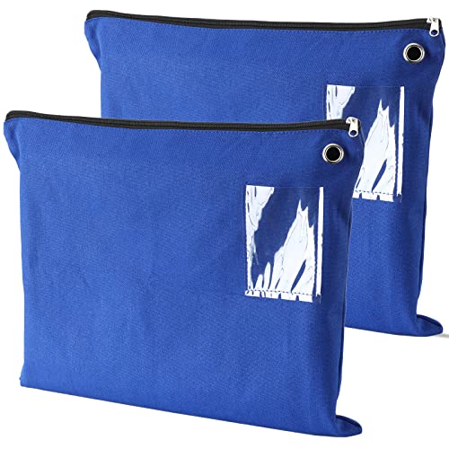 Humyoun Blue Canvas Mail Zipper Bags - 2 Pack, 18x14 Inches