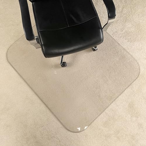 MuArts 1/5 Inch Thick Crystal Clear Office Chair Mat for Carpet & Hardwood Floors, 32x54 Inches