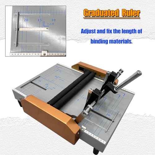 TECHTONGDA Automatic Booklet Maker Machine 110V Paper Binding Machine Folding Machine, Multifunctional Paper Stapler with Dual Adjustable Side Guides, Folding Width 12.48''x17.32''