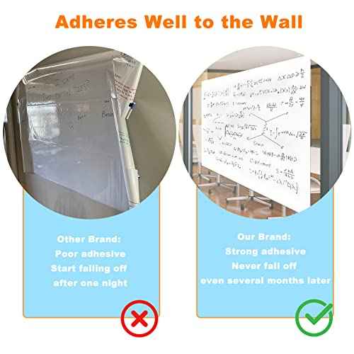 Nortix Whiteboard Wallpaper, Whiteboard Contact Paper, White Board Sticker, Stain-Proof, Super Sticky Peel and Stick Dry Erase Roll for School/Office/Home, 1.45x11ft (2)