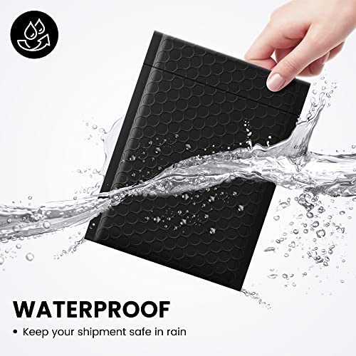 Fuxury Black Bubble Mailers 6x10 Inch Pack of 100 Self-Sealing Padded Envelopes