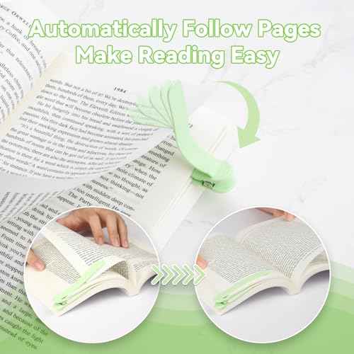6 PCS Automatic Bookmark, Smart Bookmarks for Women Men Book Accessories Silicone Book Mark Bible Book Markers Book Marks for Reading Book Lovers Gifts Bookish Gifts Birthday Party Favors for Kids, C