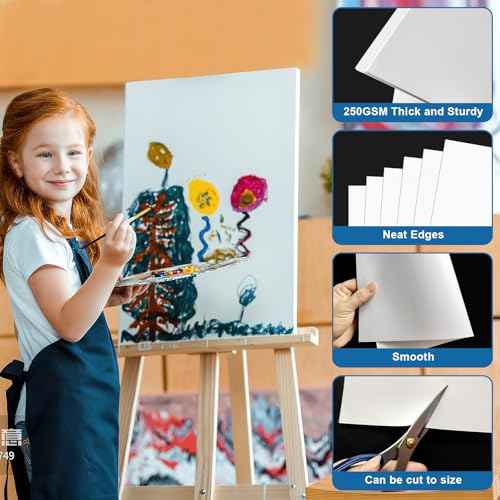 10 Pcs White Poster Board Paper 14x18, ROOKEA Blank Graphic Display Vision Boards Bulk for School Arts Classroom Crafts Projects Presentations Drawing Scrapbooking